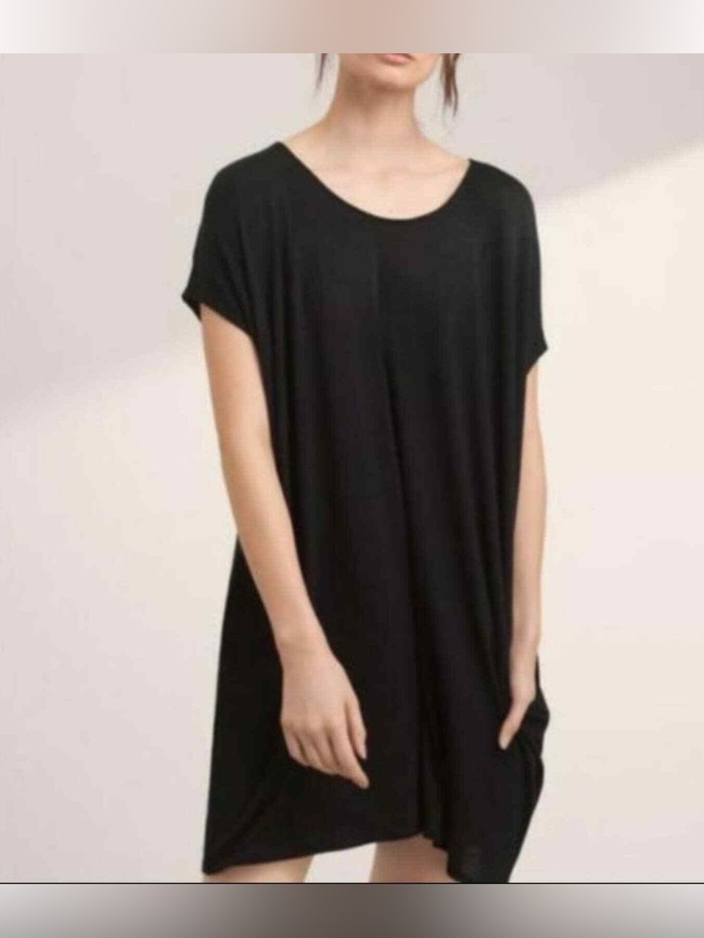 ARITZIA WILFRED FREE Oversized Black Pocket T-Shirt Dress (M)